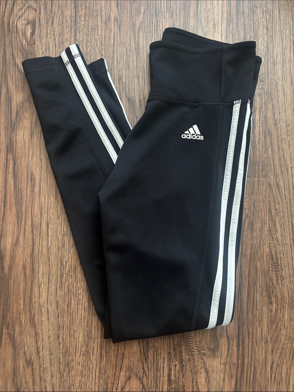 Adidas Climalite Leggings Size S Black White 3 Stripe High Waist